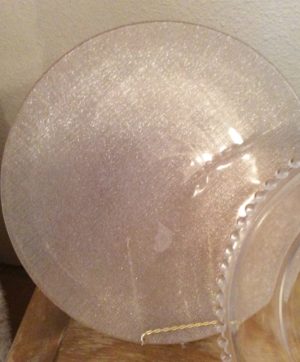 Champagne Mesh Glitter Glass Charger